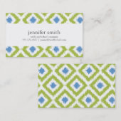 グリーンブルーダイヤモンドイカットパターン コーリングカード (正面/裏面)