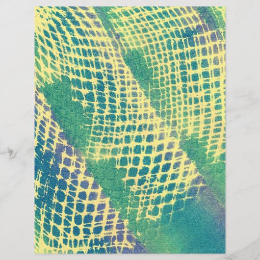 グリーンブルーダイヤモンドパターンイエロースクラップブック紙 (裏面)