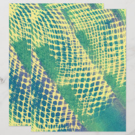 グリーンブルーダイヤモンドパターンイエロースクラップブック紙