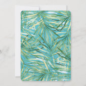 グリーンブルートロピカルウォーター葉カラー誕生日 招待状 (裏面)