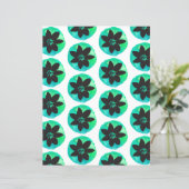 グリーンブルートロピカルフラワーパターンスクラップブック紙 (スタンド正面)