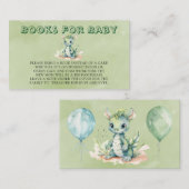 グリーンブルードラゴンウォーター色のボーイブーブックベビー エンクロージャーカード (正面/裏面)