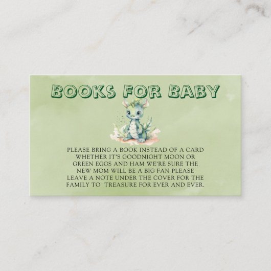 グリーンブルードラゴンウォーター色のボーイブーブックベビー エンクロージャーカード (正面)