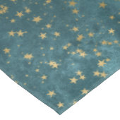 グリーンブルーナイトスカイティール（緑がかった色）金ゴールド星模様 テーブルクロス (アングル)