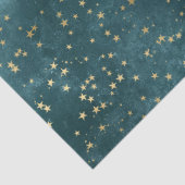 グリーンブルーナイトスカイティール（緑がかった色）金ゴールド星模様 薄葉紙 (詳細)