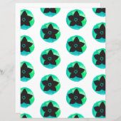 グリーンブルーハワイアンフラワースクラップブック紙 (正面/裏面)