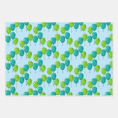 グリーンブルーバルーンデザイン ラッピングペーパーシート (正面3)