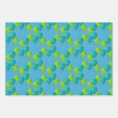 グリーンブルーバルーンデザイン ラッピングペーパーシート (正面2)