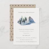 グリーンブルーパインウッズマウンテンウェディングレセプション エンクロージャーカード (正面/裏面)