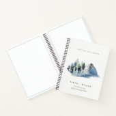 グリーンブルーパインウッズマウンテン結婚ズゲストブック ノートブック (内部)