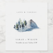 グリーンブルーパインウッズマウンテン結婚ズ感謝してい ワインラベル (シングルラベル)