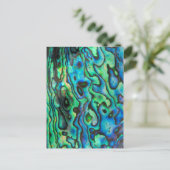 グリーンブルーパウアアワビの殻 ポストカード (スタンド正面)