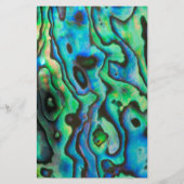 グリーンブルーパウアアワビの殻 便箋 (正面)