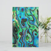 グリーンブルーパウアアワビの殻 便箋 (スタンド正面)