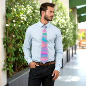 グリーンブルーパステルスワールパターン ネクタイ