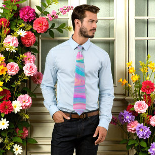 グリーンブルーパステルスワールパターン ネクタイ