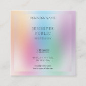 グリーンブルーパープルピンクイエローモダンプロフェッショナル スクエア名刺 (裏面)