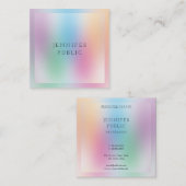 グリーンブルーパープルピンクイエローモダンプロフェッショナル スクエア名刺 (正面/裏面)