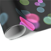 グリーンブルーピンクパープル抽象芸術バブルデザイン ラッピングペーパー (ロールコーナー)