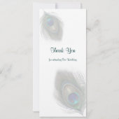 グリーンブルーピーコックフェザーメニュー招待状 招待状 (裏面)