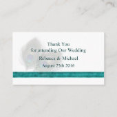 グリーンブルーピーコックフェザー座席表 プレイスカード (裏面)