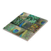 グリーンブルーピーコックフォトコラージュ タイル (側面)