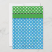 グリーンブルーフットプリントボーイベビーシャワー招待状 招待状 (裏面)