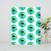 グリーンブルーフラミンゴ模様スクラップブック紙 (スタンド正面)