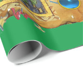 グリーンブルーフローラ出生クリスマスパメント ラッピングペーパー (ロールコーナー)