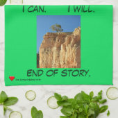 グリーンブルーブラウンレッドツリーハート キッチンタオル (折り畳み)