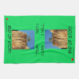 グリーンブルーブラウンレッドツリーハート キッチンタオル