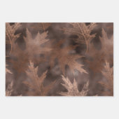 グリーンブルーブラウン秋紅葉 ラッピングペーパーシート (正面3)