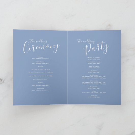 グリーンブルーモダンのカスケーディングアートウェディングプログラム プログラム (内部)