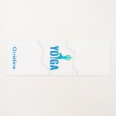 グリーンブルーヨガポーズと名前をカスタムする ヨガマット (正面(横))