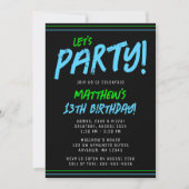 グリーンブルーラインズボーイバースデーパーティー 招待状 (正面)