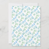 グリーンブルーリンクハートブライダルシャワーテンプレート 招待状 (裏面)