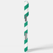 グリーンブルー対角ストライプ線モノグラム Case-Mate iPhoneケース (裏面 / 右)