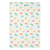 グリーンブルー恐竜パターン名前をカスタムする ミニクリップボード (裏面)