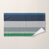 グリーンブルー抽象芸術ストライプ バスタオルセット (ハンドタオル)