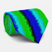 グリーンブルー抽象芸術3Dレインボーパターン ネクタイ (ロール)