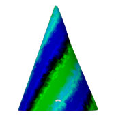 グリーンブルー抽象芸術3Dレインボーパターン パーティーハット (右)