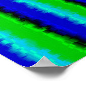 グリーンブルー抽象芸術3Dレインボーパターン ポスター (角)