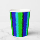グリーンブルー抽象芸術3Dレインボーパターン 紙コップ (左)