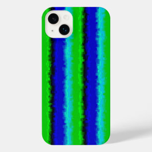 グリーンブルー抽象芸術3Dレインボーパターン iPhone 14 PLUSケース