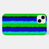 グリーンブルー抽象芸術3Dレインボーパターン iPhoneケース (裏面横)