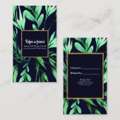 グリーンブルー水色植物参照フレンドカード 紹介カード (正面/裏面)