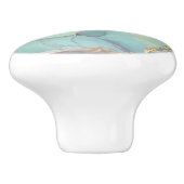 グリーンブルー金ゴールド大理石かわいらし セラミックノブ (側面)