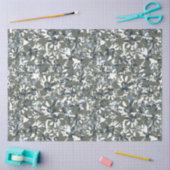 グリーンブルー開花フローラルパターン 薄葉紙 (クラフト)