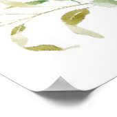 グリーンブルー間抜けガチョウ赤ちゃんシャワー歓迎サイン ポスター (角)