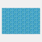 グリーンブルー20誕生日 ラッピングペーパーシート (正面3)